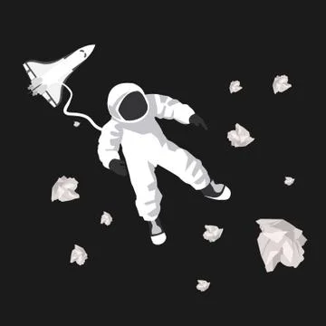 Illustration of astronaut in space Stock Illustration
