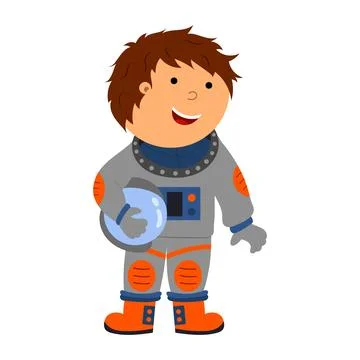 Illustration of an astronaut, vector isolated on a white background Stock Illustration