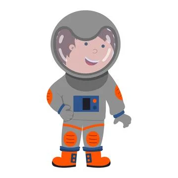Illustration of an astronaut, vector isolated on a white background Illustrazione stock
