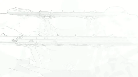 Illustration of the atmosphere of a bridge Stock Footage 261941419