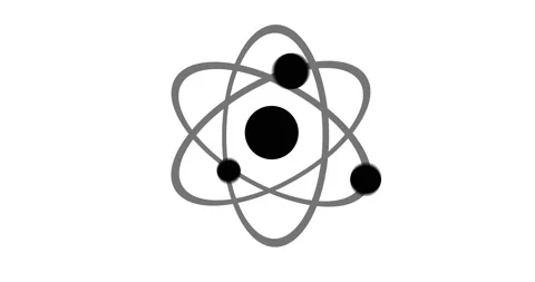 Illustration of atom flat icon on a white background in 4K Stock Footage 166246666