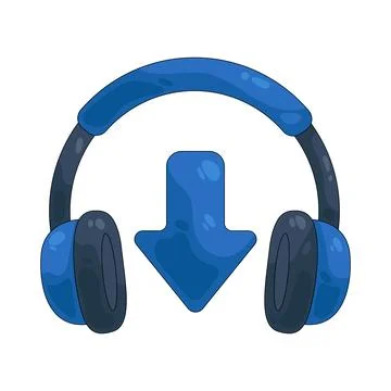 Illustration of audio download Stock Illustration