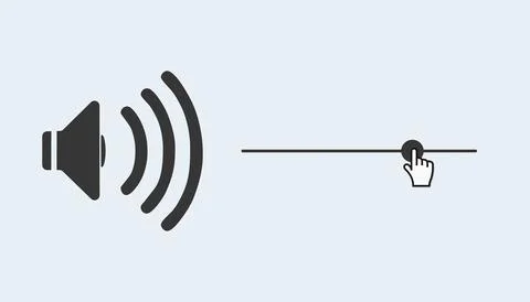 Illustration of a audio volume level control icon. Illustrazione stock