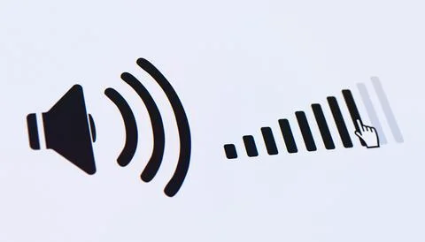 Illustration of a audio volume level control icon. Illustrazione stock