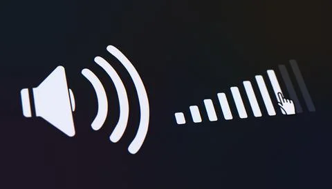 Illustration of a audio volume level control icon. Stock Illustration