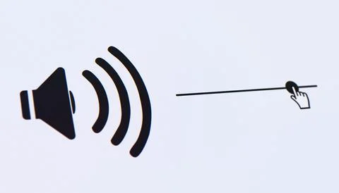 Illustration of a audio volume level control icon. Stock Illustration