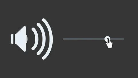 Illustration of a audio volume level control icon. Illustrazione stock
