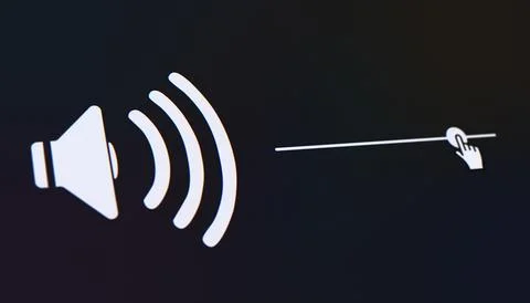 Illustration of a audio volume level control icon. Stock Illustration