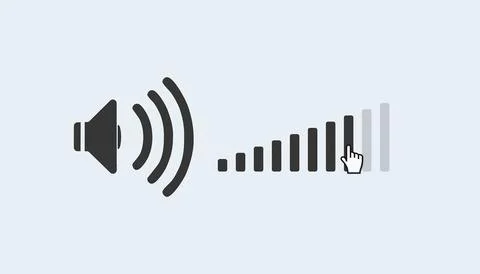 Illustration of a audio volume level control icon. Stock Illustration