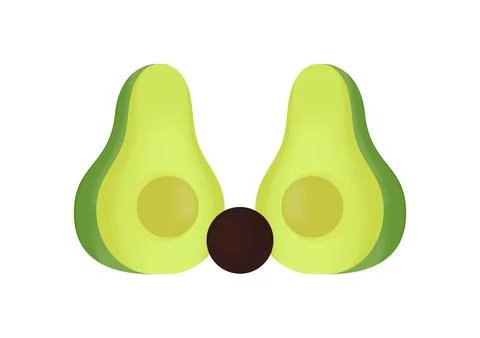 Illustration of avocado fruit with mesh technique Illustrazione stock