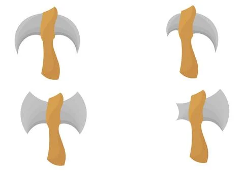 Illustration of an ax with different shapes Stock Illustration