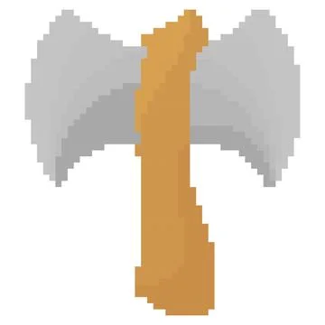 Illustration of an ax with pixel theme 3 Illustrazione stock
