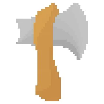 Illustration of an ax with pixel theme 4 Stock Illustration