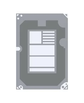 Illustration back hard disk drive isolated unique Stock Illustration