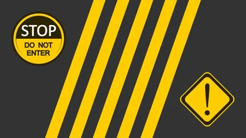 An illustration background with a caution sign themed Stock Illustration