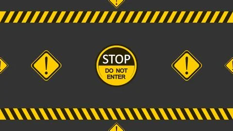 An illustration background with a caution sign themed Stock Illustration