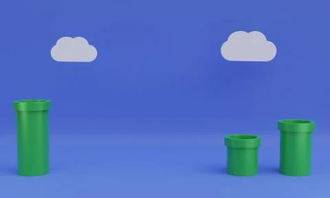 Illustration background of old arcade video game, 3d render Stock Illustration