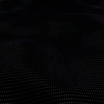 Illustration background of particles on surface with waves. 3D Illustration of Illustrazione stock