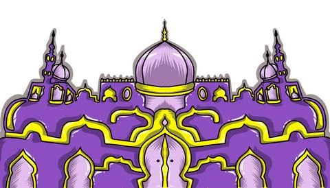 The illustration background with a Ramadan and Eid al-Fitr themed design, Stock Illustration