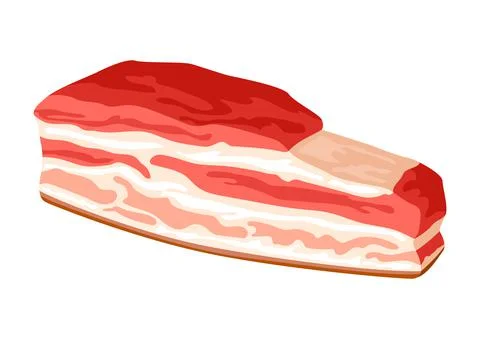 Illustration of bacon. Icon or image for butcher shops and industries. Stock Illustration