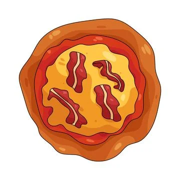 Illustration of bacon pizza Stock Illustration