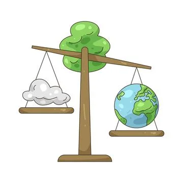 Illustration of Balancing the environment Illustrazione stock