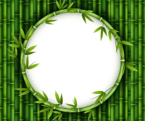 Illustration of bamboo trees in frame nature Stock Illustration