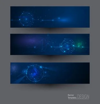 Illustration banners set, Abstract Molecules Stock Illustration