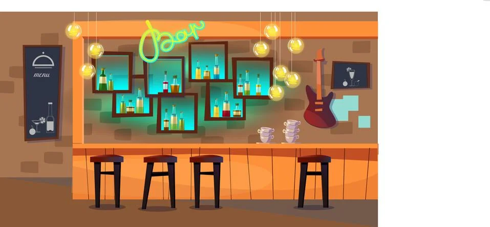 Illustration of a bar. Stock Illustration