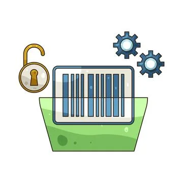 Illustration of Barcode scanning 스톡 일러스트