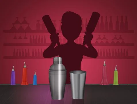 Illustration of bartender Stock Illustration
