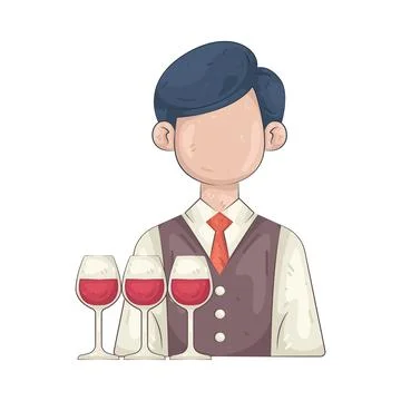 Illustration of bartender Stock Illustration
