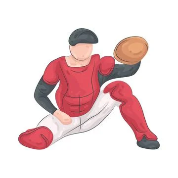 Illustration of baseball player Stock Illustration