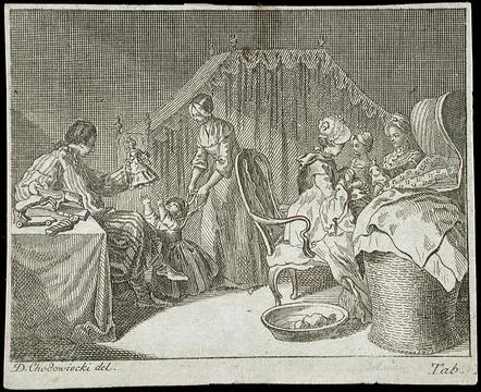 Illustration for Basedow's 'Elementary Work'. Daniel Nikolaus Chodowiecki (.. Stock Illustration