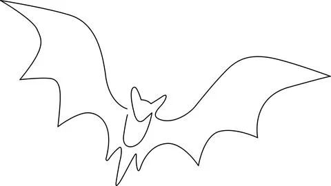 Illustration of a bat in flight Vector Stock Illustration