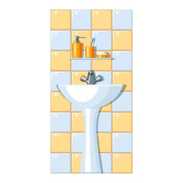 Illustration of bathroom interior. Stock Illustration