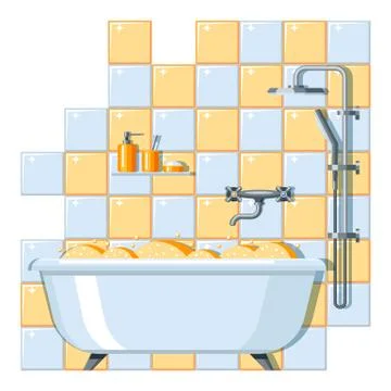 Illustration of bathroom interior. Stock Illustration
