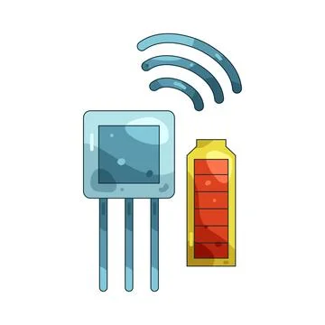 Illustration of battery sensor Stock Illustration