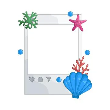 Illustration of beach frame Illustrazione stock