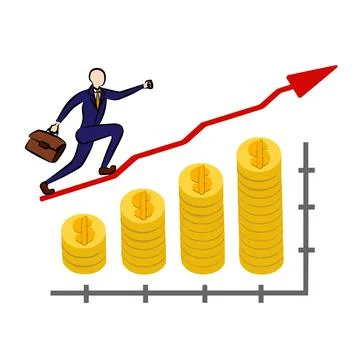 Illustration : Beautiful Silver graph up Stock Illustration