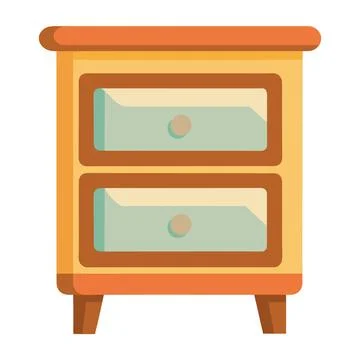 Illustration of Bedside table and nightstand Isolated Stock Illustration