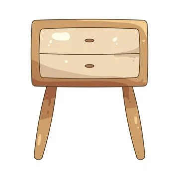 Illustration of bedside table Stock Illustration