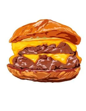 Illustration of Beef burger Stock Illustration
