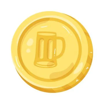 Illustration of beer token Stock Illustration