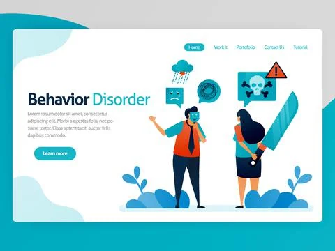 Illustration of behavior disorder. False emotions. Multiple personality. Hypo Stock Illustration