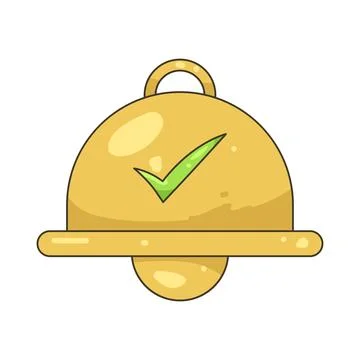 Illustration of bell with a checkmark 스톡 일러스트