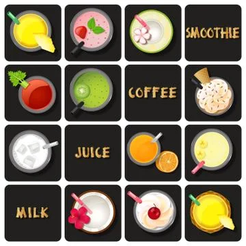 Illustration of beverage collection Stock Illustration