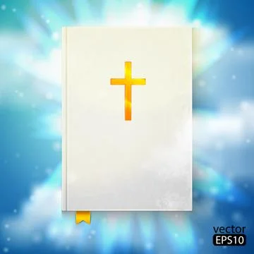 Illustration of the bible with sun rays Stock Illustration