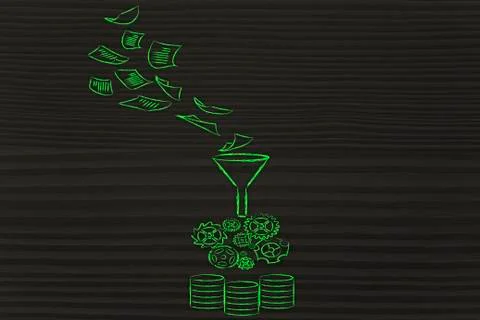 Illustration of big data, file transfes and sharing files Stock Illustration