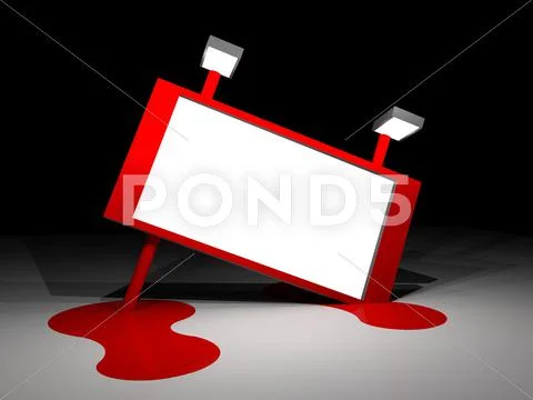 Illustration of a big red melting billboard ~ Clip Art #32963835